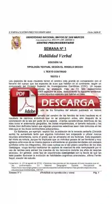 Semana 1 Pre San Marcos 2017-II (UNMSM) PDF Solucionario y Ejercicios