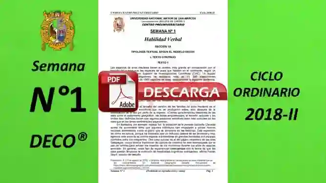Semana 1 Pre San Marcos 2018-II (UNMSM) PDF