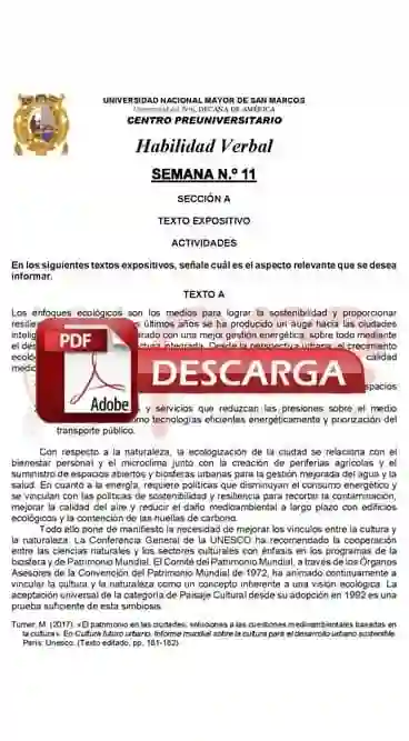 Semana 11 Pre San Marcos 2017-II (UNMSM) PDF Solucionario y Ejercicios
