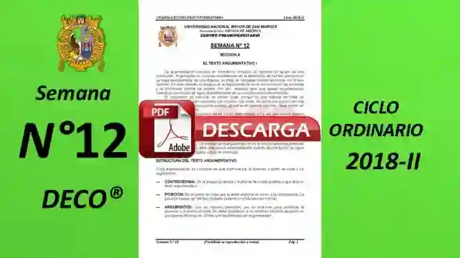 Semana 12 Pre San Marcos 2018-II (UNMSM) PDF