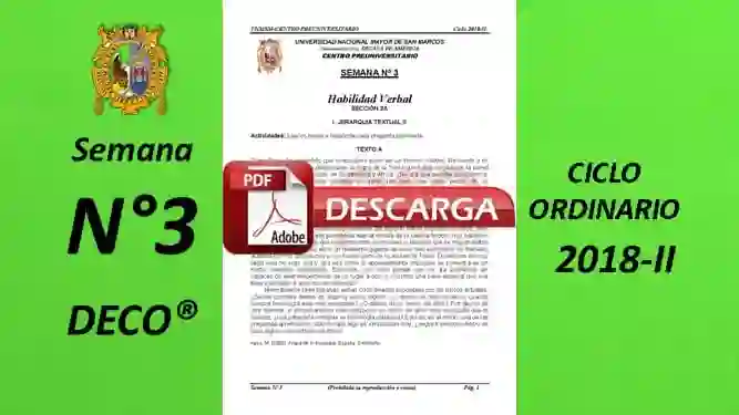 Semana 3 Pre San Marcos 2018-II (UNMSM) PDF