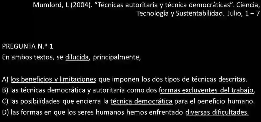 Pregunta 1 Razonamiento Verbal UNMSM 2020-I Examen de admisión San Marcos C,E