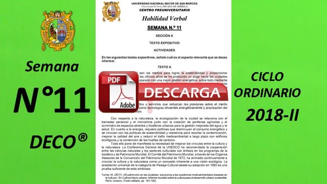 Semana 11 Pre San Marcos 2018-II (UNMSM) PDF