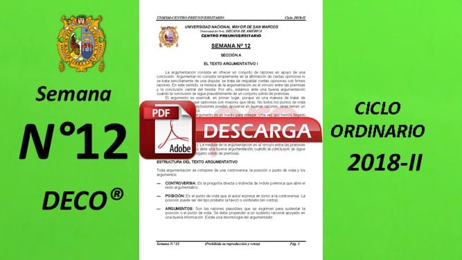 Semana 12 Pre San Marcos 2018-II (UNMSM) PDF