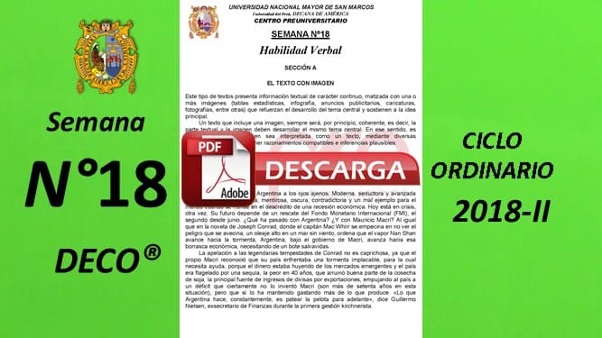 Semana 18 Pre San Marcos 2018-II (UNMSM) PDF